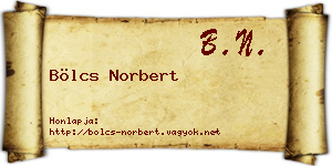 Bölcs Norbert névjegykártya