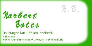 norbert bolcs business card